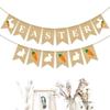 Happy Easter Banner Burlap - Rustic Easter Decorations - Easter Bunny Banner For Mantle Fireplace - Spring Easter Party