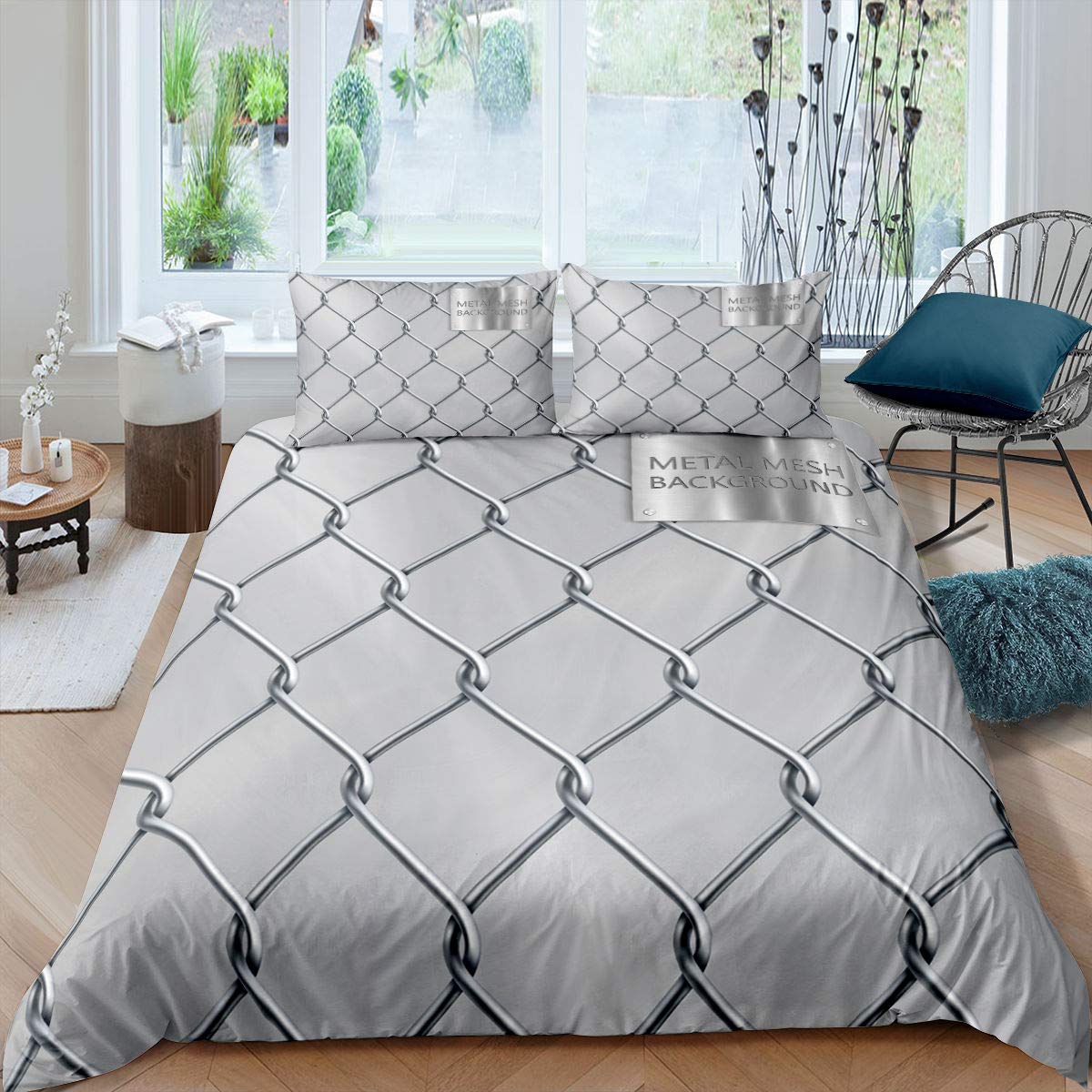 Комплект постельного белья с геометрическим рисунком — фото 14