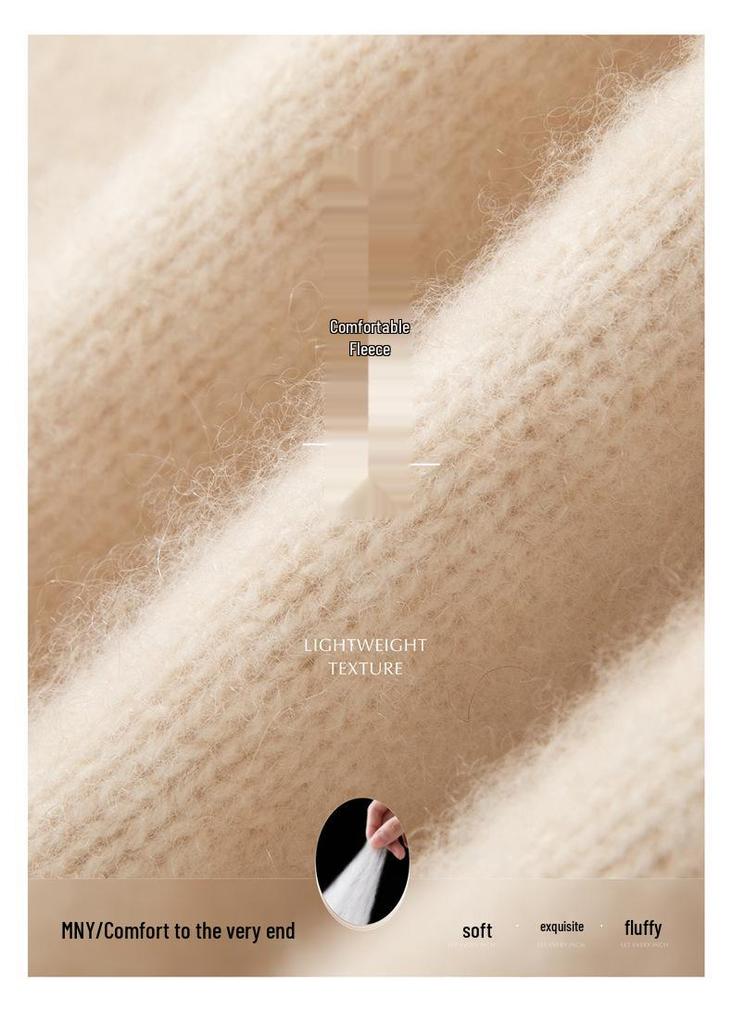 Women's Three-Ply Half-High Neck Cashmere Sweater - Versatile Autumn/Winter Knit Top