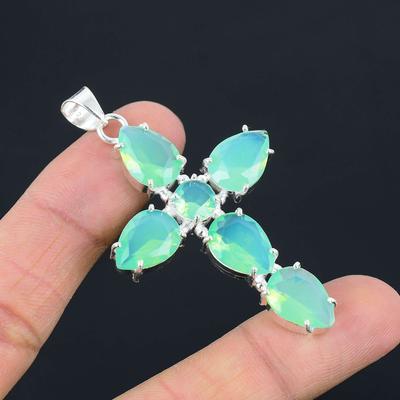 Opalite Gemstone Pendant Solid 925 Sterling Silver Pendant Jewelry Gift For Unisex LG-083