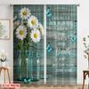 2pcs 2D flat printing Drapes Daisies Butterflies New Beginning Breath Fabric Without Electricity Holiday Decorations Perfect for