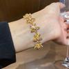 Korean Zircon Flower Drawstring Bracelet: Elegant Light Luxury Jewelry for Women