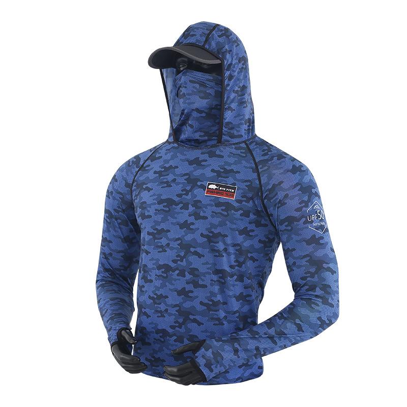 New fishing clothing sunscreen clothing men's summer breathable ice silk clothing men's outdoor sports quick-drying mosquito-proof sunscreen clothing