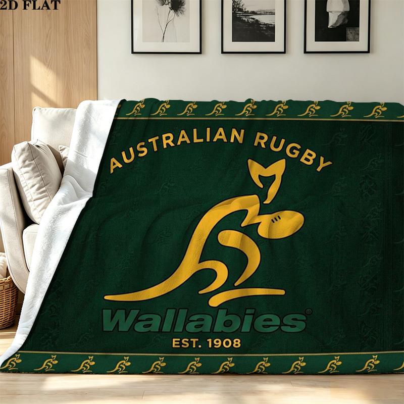 Australian Wallabies Print Flannel Blanket High Quality Warm Comfortable Cover for All Seasons Perfect for Gifts Home Decor