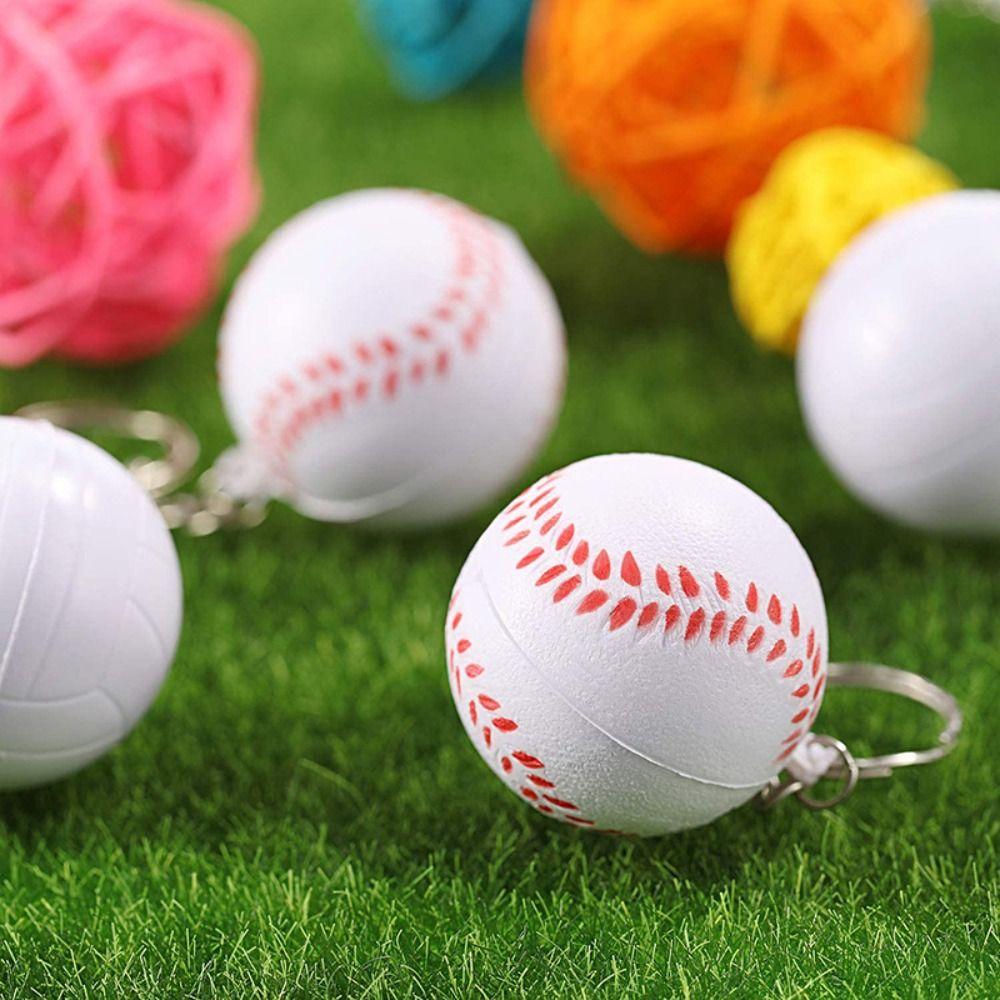 Football Basketball Ball Keychains PU Leather Football Pendant Children Presents