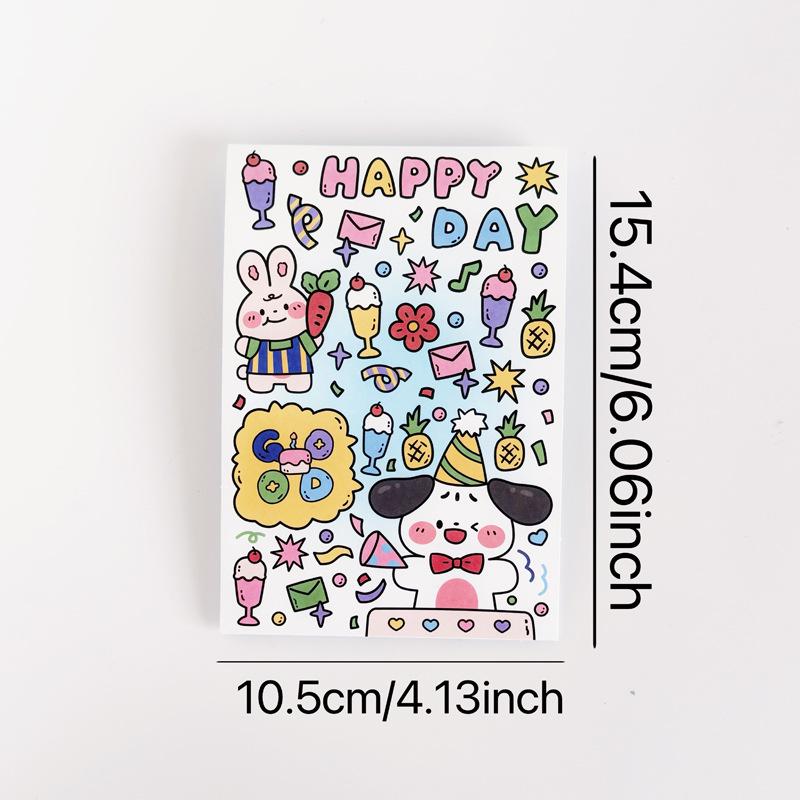 DIY Firework Waterfall Greeting Card with Pull-out Cartoon Animals - Creative Handmade Festival Gift
