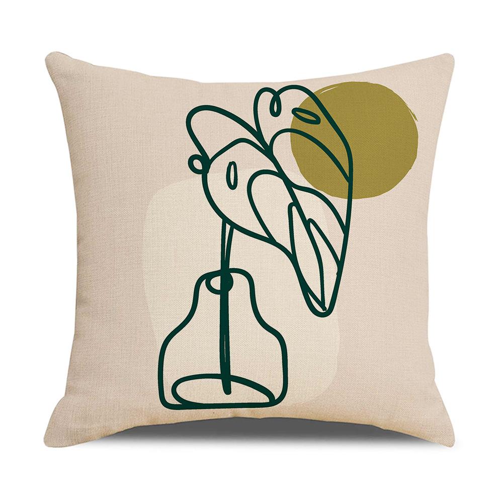 Modern Simple Geometric Abstract Illustration Linen Pillow Cover New Home Sofa Cushion Cover Cushion Cover