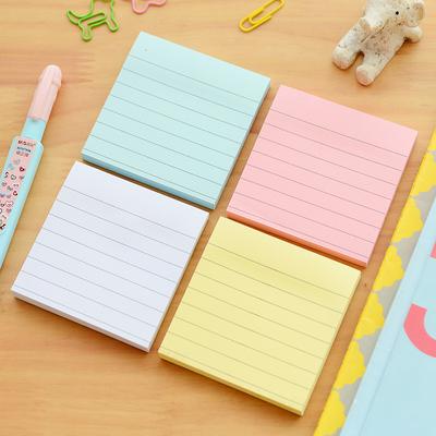 Macaron Color Sticky Note 80 Page Simple Striped Paper Memo Pad Adhesive Post It School Office