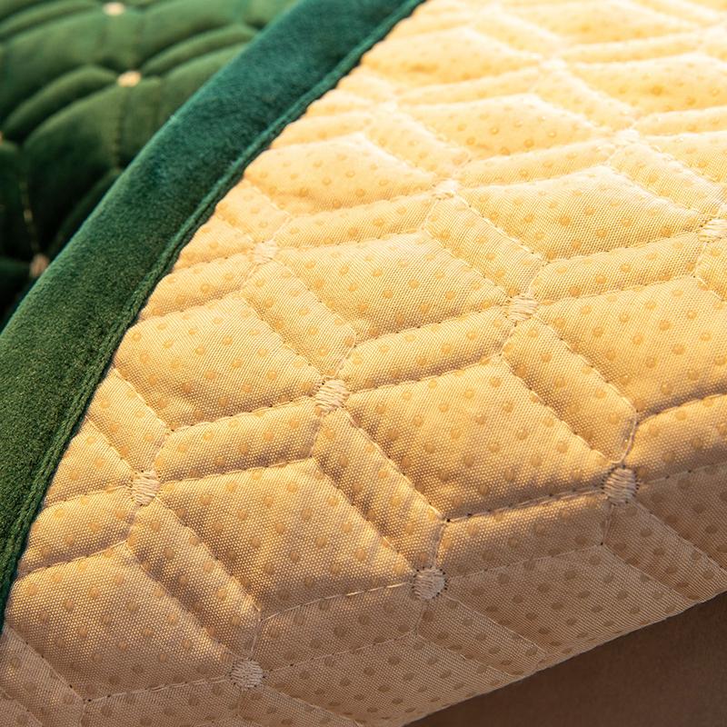 Prosop de canapea cu broderie la modă, iarnă, caldă, îngroșă, husă de canapea matlasată, de lux, de culoare solidă, pentru camera de zi