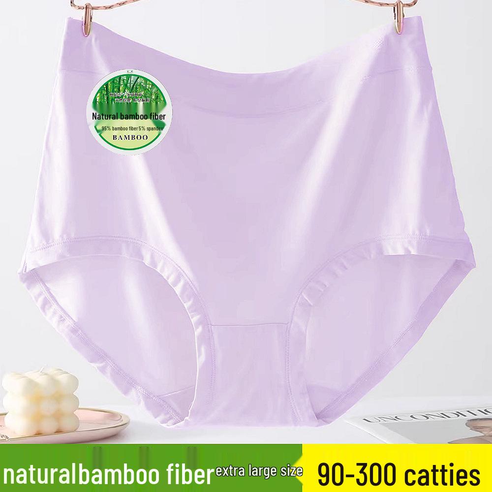 Plus Size Women's Bamboo Fiber Mid-High Waist Panties - Breathable, Antibacterial, Comfortable, Hip-Hugging, Mom Briefs.