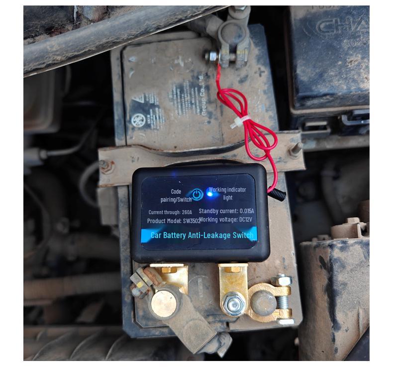 Smart Remote Car Battery Disconnect Switch, 12V, Pure Copper Relay & Knife Switch