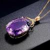 ZHENYANGli Fashion Amethyst Ladies Pendant Necklace Gemstone Necklace Holiday Gift 25-26