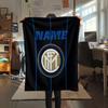 Custom Name,FC Internazionale Milano Printed Flannel Blanket, soft throw for bedroom sofa, washable, Christmas present, great gift.