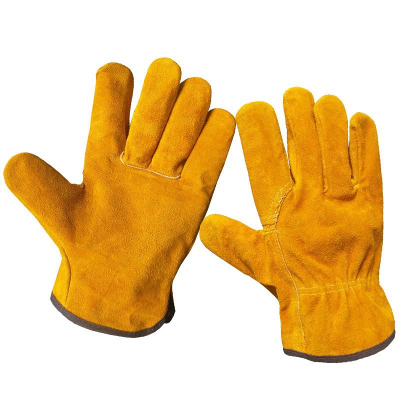 Огнеупорные нескользящие рабочие перчатки из коровьей кожи для сварки и защиты труда