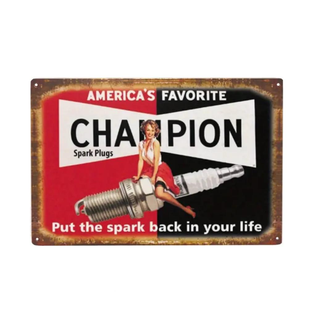 Tin Signs 5 Pieces Reproduction Vintage, Gas Oil Metal Signs, Home Kitchen Man Cave Bar Garage Wall Decor, 8x12 Inch