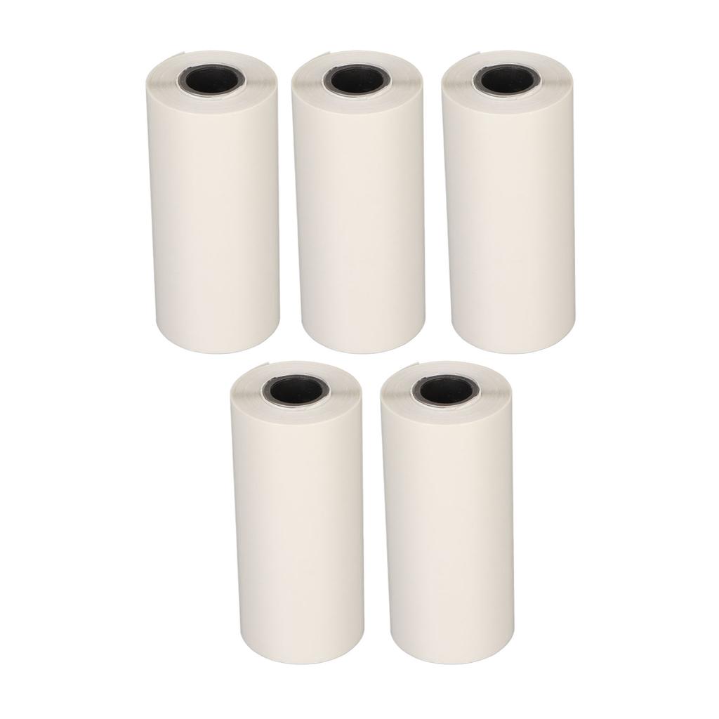 5 Rolls Adhesive Thermal Paper 2.2in Long 1in Wide Printing Transparent Thermal Sticker Paper for Ph