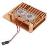 Aluminum Alloy Cooling Case Heat Dissipation Enclosure with Fan for Raspberry Pi 4 B ModelGold