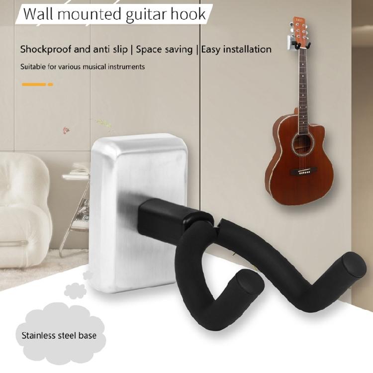 Guitar Wall Mount Hanger Adjustable U-Shaped Hook Metal Base Display Stand