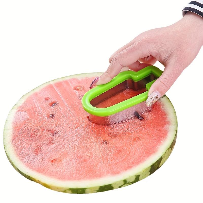 1pc Stainless Steel Watermelon Slicer & Popsicle Mold, manual with green handle, great for summer.