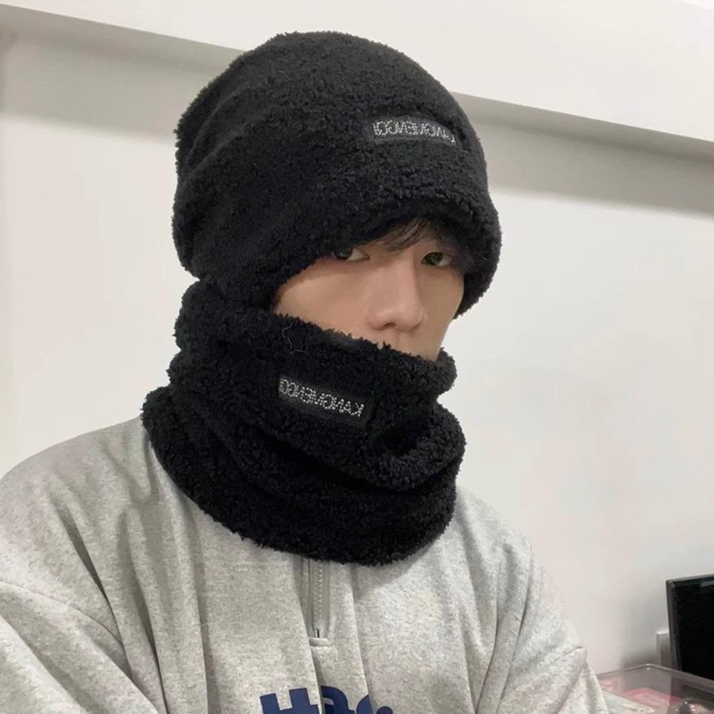 

Ветрозащитный набор шапка-шарф, холодостойкая манишка, новая шапка с защитой ушей, альпинизм, велоспорт чёрный