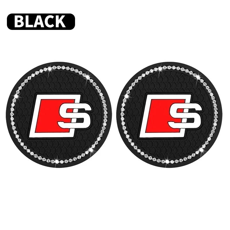 1/2pcs Car Styling Diamond Car Coaster Water Cup Anti-slip Pad Mat for q2 S A4 A5 S3 S5 A3 8p 8v b6 b8 S8 S4 B9 C7 Accessories