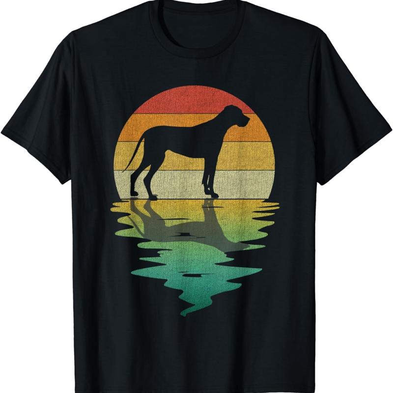 Great Dane Sunset Retro Vintage 70s Dog Lover T Shirt S