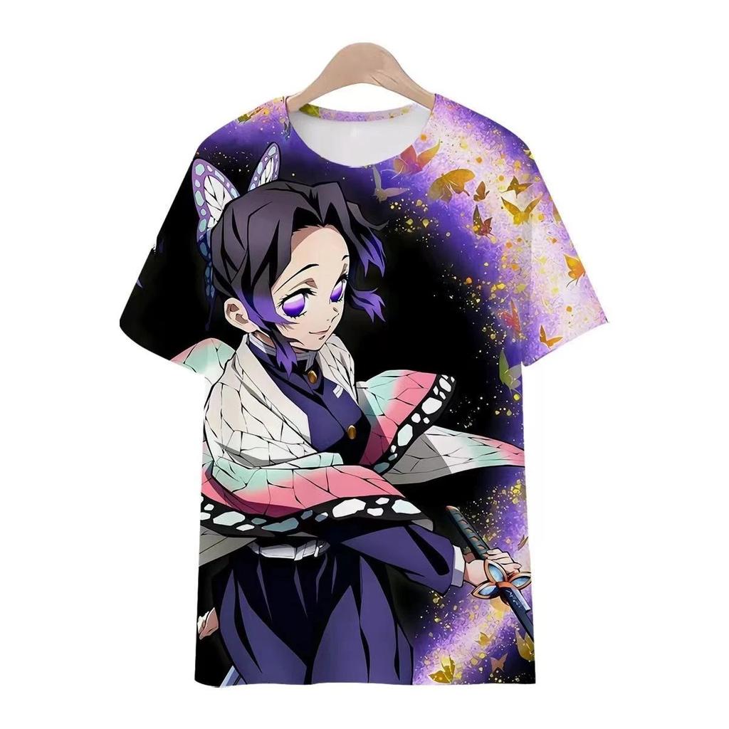 Demon Slayer Shinobu Anime Manga Short Sleeve T-Shirt Tee Casual Polyester Unisex