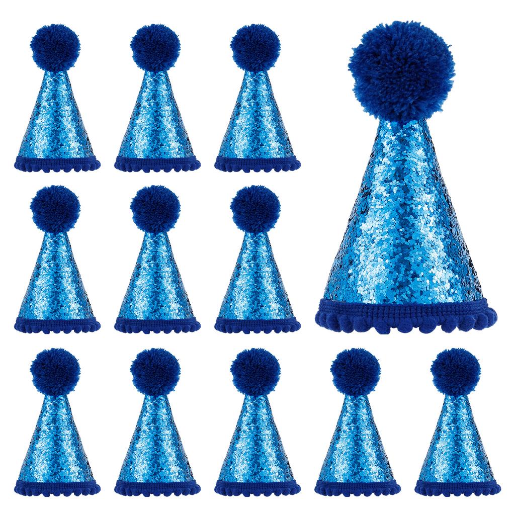 12Pcs Mini Small Dog Hat Cat Birthday Party Hat Reusable Puppy Cap Creative Kitten Cap Costume Accessories for Party Birthday