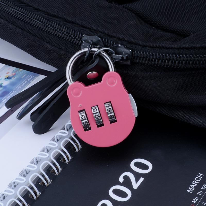 Black Mini Cartoon Password Padlock for Luggage and Pencil Cases