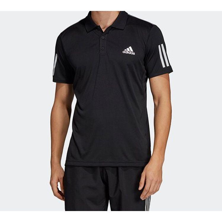 Adidas Club 3-Stripe Polo Shirt Men Tops Black DU0848