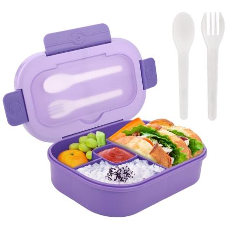 

Vensp Bento Box for Kids, 1.3L, Adult Lunch Box, Kids/Adult/Toddler Lunch Box Container with 4 Compartments and Utensils, Leakproof, Microwave/Dishwas