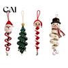 Pupazzo di Neve Crochet Pattern Bambola Ornamento a Spirale Kit Fai da Te, Set Artigianale Festivo con Progetto Filato Filato Morbido, Perline, Decorazione da Appendere all'Albero di Natale per Finestra