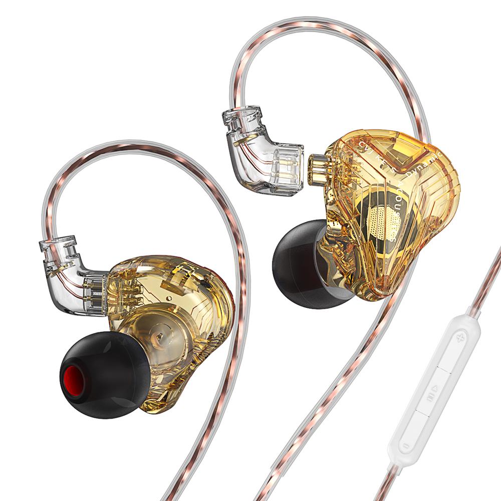 

CVJ KE-S Wired In-Ear Headphones Heavy Bass Stereo Earbuds 3.5mm Jack Gaming Headset with Microphone Gold