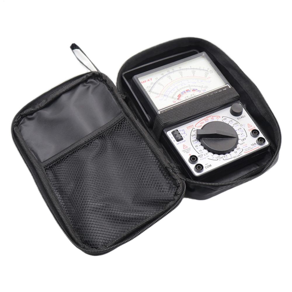 Multimeter Bag Portable Carrying Case Smooth Zipper Thick Strap Dust-Proof Organizer Utility Pouch For Electrical Test Kit