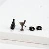 Tiny Star Moon Fashion Stud Earrings for Women Fashion Music Cross Leaf Cup Earings Stainless Steel Jewelry Pendientes Gift