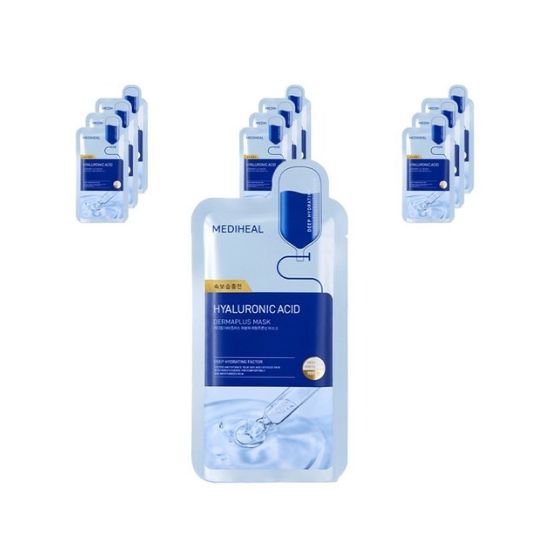 MEDIHEAL Derma Plus Low Molecular Hyaluronic Acid Hydrating Sheet Mask 10pcs
