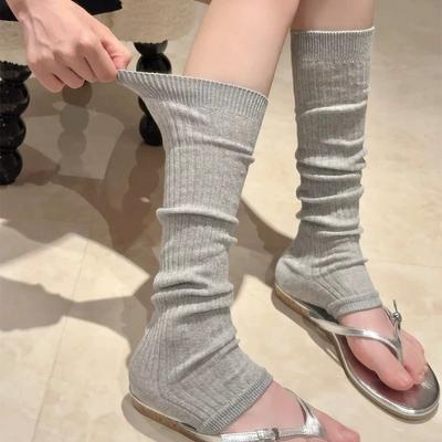Voetbedekkers met Riemen, Open-teen Slip-on Slippers, Dunne Stijl Sokken, Dikke Sokken, Halfhoge Bedekkers, Slank Makend Effect