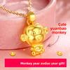 3D Gold Plated Monkey Pendant Necklace for Women Zodiac Animal Jewelry Fashion Gift