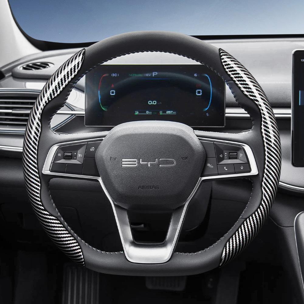 Suitable for Byd Carbon Fiber Texture Steering Wheel Cover with Segmented Quick-Release Design, Durable, for Atto 3 2 Dolphin Seal Sealion Han Song Qi