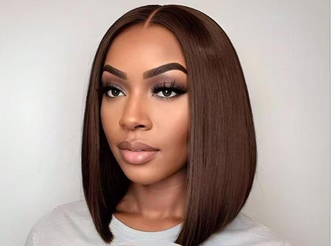 Front lace bob wig African lady short bob one piece short hair