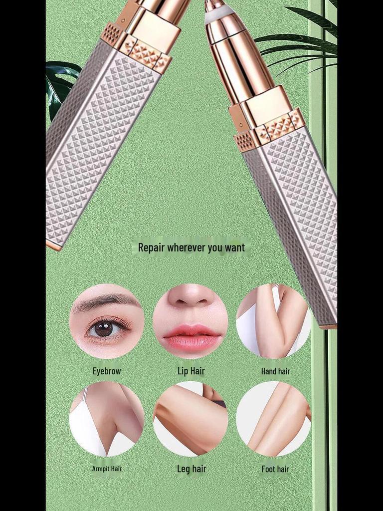 Electric Lipstick Shaver & Precision Eyebrow Trimmer - Women's Multifunctional Grooming Tool