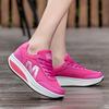 Fashion Women Platform Shoes Breathable Mesh Rocker Shoes Wedge Heels Non-slip Casual Walking Shoes