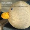 Cat Scratching Toy, Nature's Sisal and Wood Material, Spherical Pet Toy, Interactive Solid Wood Scratching Pet Toy (Natural)