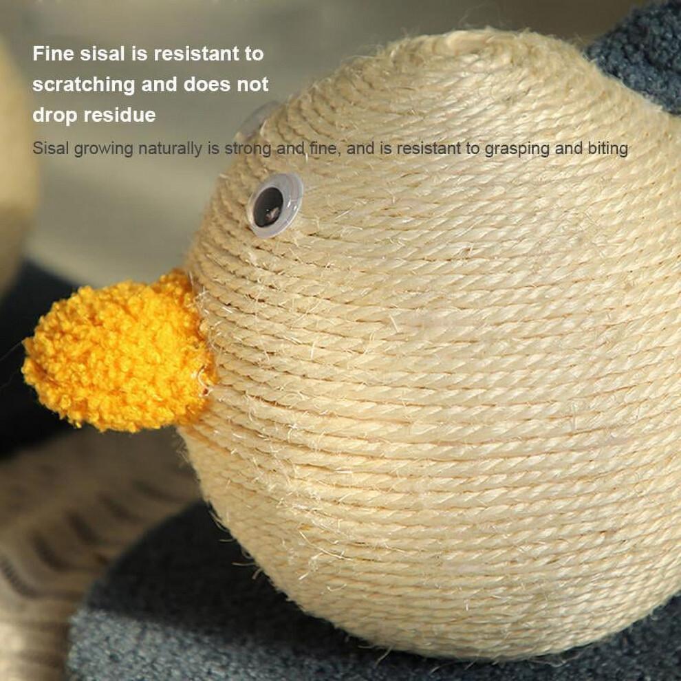 Cat Scratching Toy, Nature's Sisal and Wood Material, Spherical Pet Toy, Interactive Solid Wood Scratching Pet Toy (Natural)