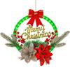 Glowing Christmas Wreath Timer Function LED Christmas Decorations Artificial Wreaths  Outdoor