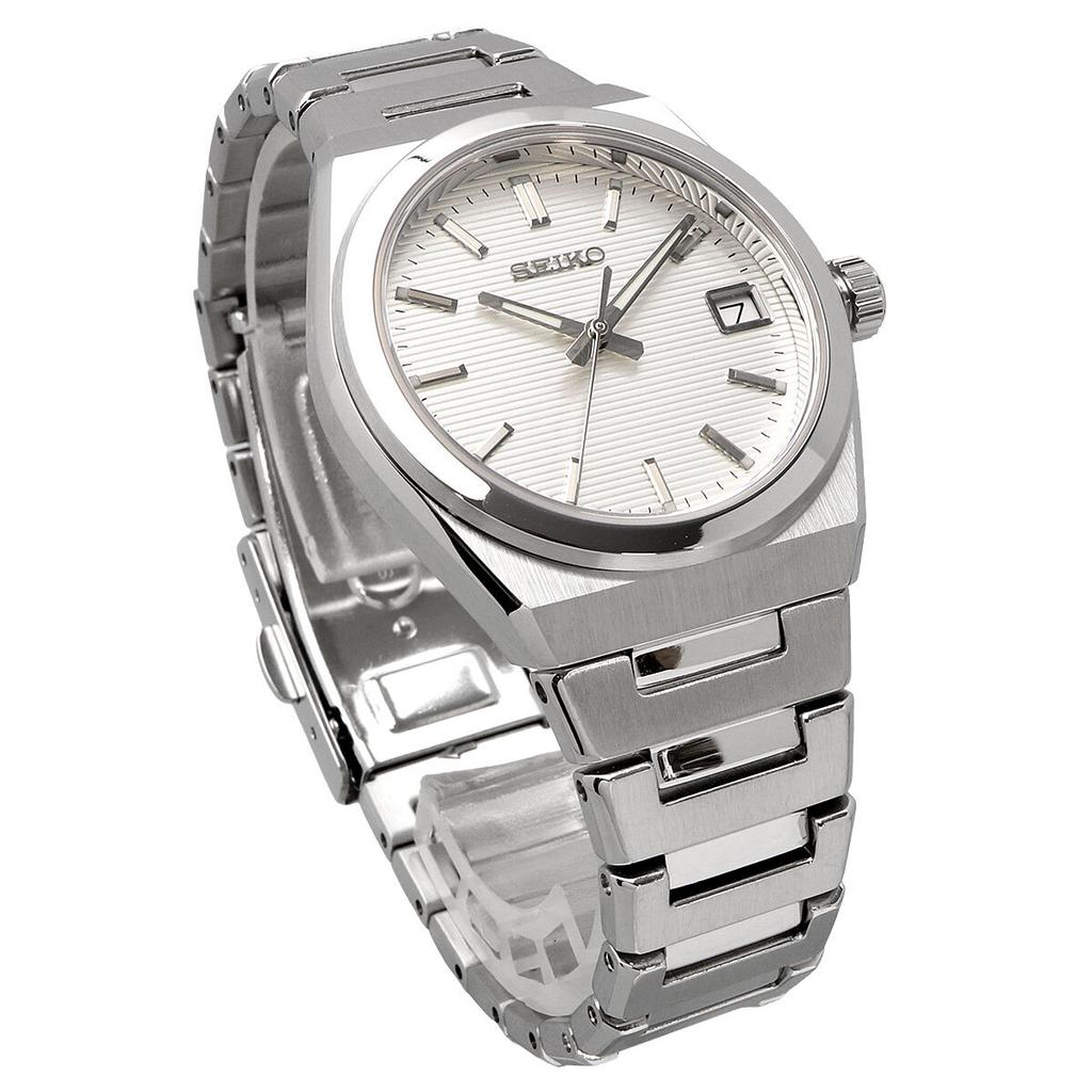 SEIKO Sapphire 100M Water Simple Overseas Model Watch, Quartz, Crystal, Resistant, Design, Women's, Silver, SUR573P1, [ D]