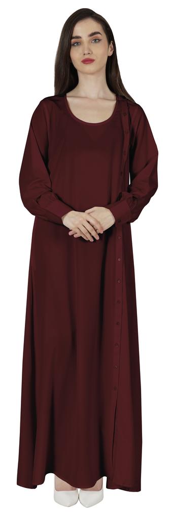 Bimba Women Islamic Prayer Dress With Hijab Cuff Sleeves Traditional Muslim Abaya