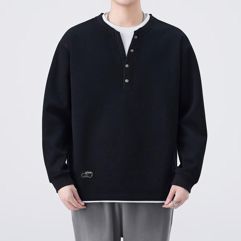 Jeep Men's Faux Two-Piece Casual Sweatshirt