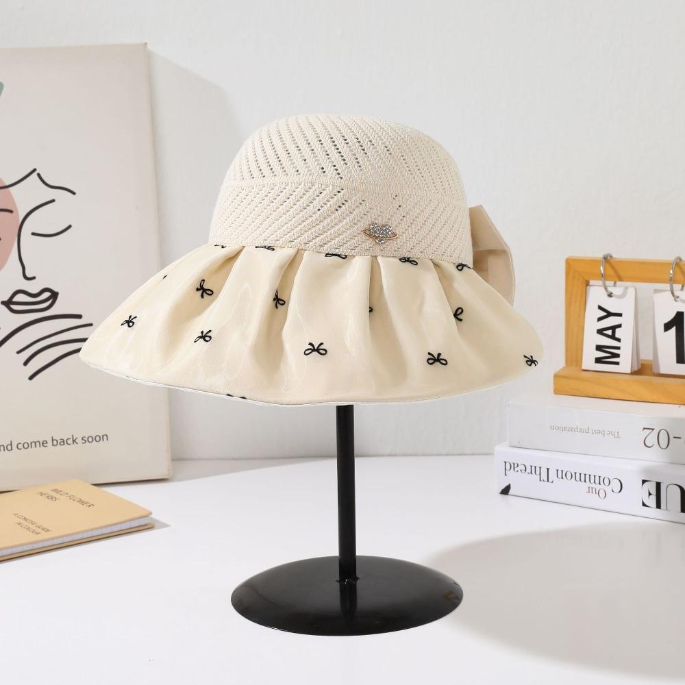 Topless Empty Top Sun Hat Bowknot Foldable Visor Cap Simple Female Shell Hat Holiday