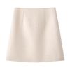 Women's Gray Wool High-Waist Bodycon Midi Skirt - Autumn/Winter 2024 A-Line Design